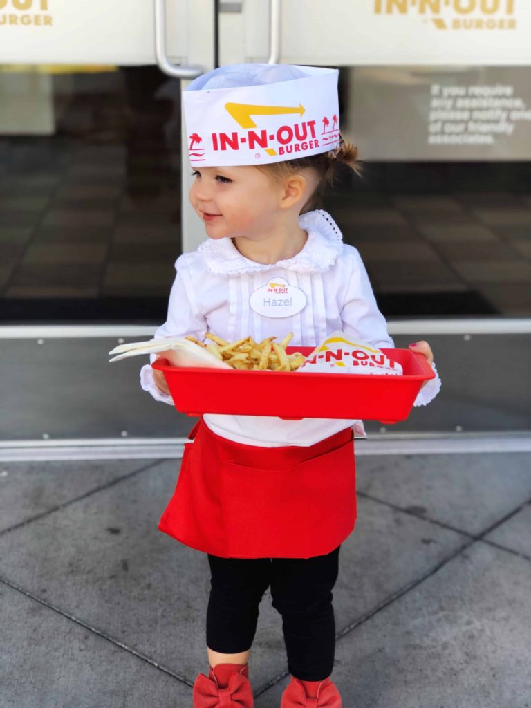 Toddler dressed up as In-N-Out worker