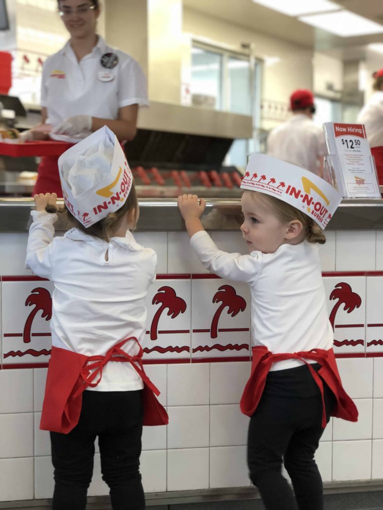 Taking orders at the in-n-out counter