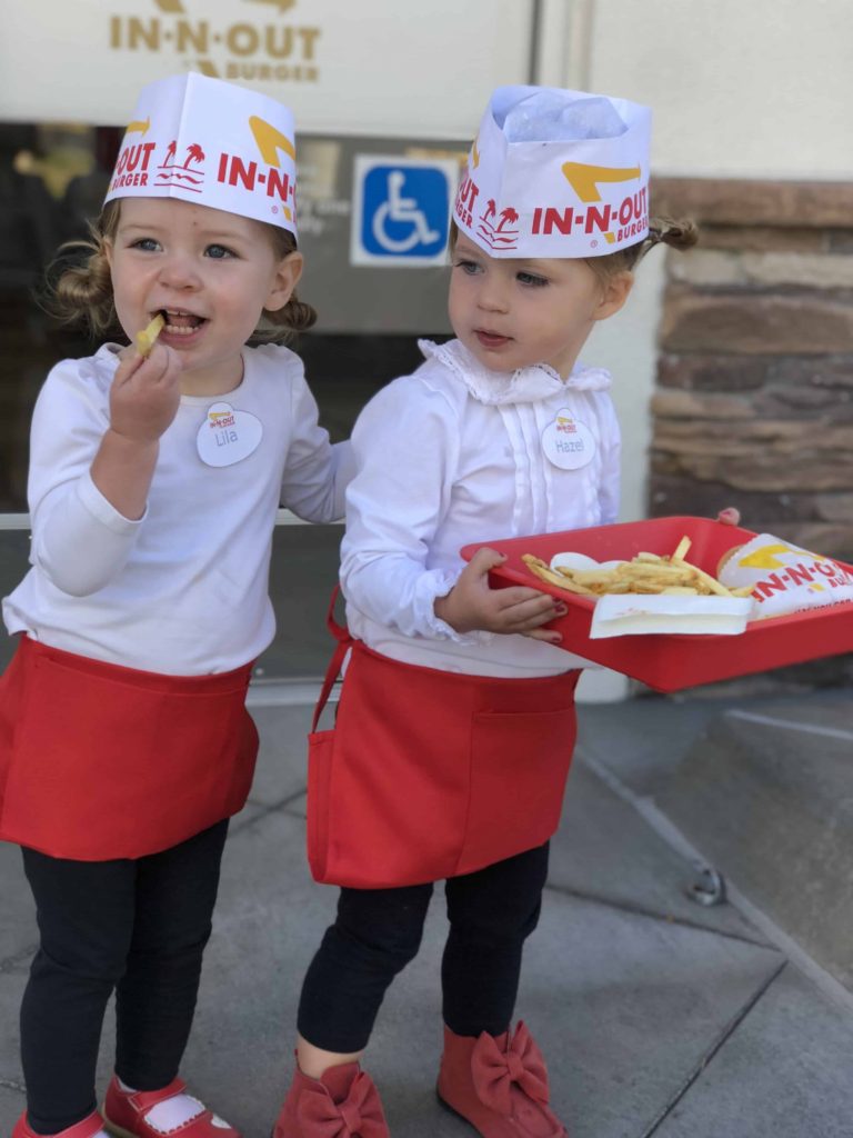 Eating the props (french fries) at in-n-out